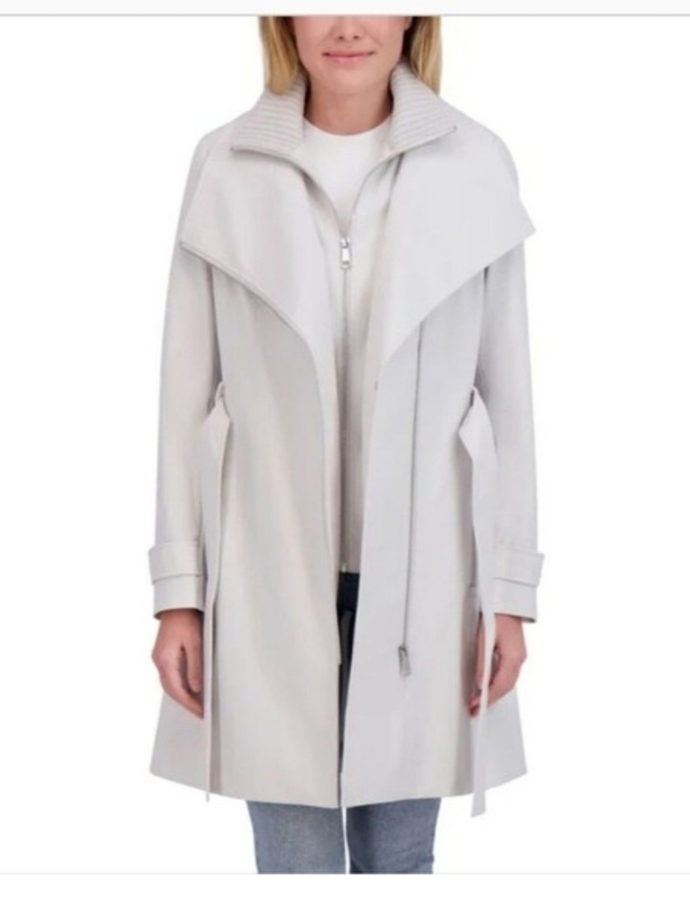 Nwt Halston Chic Women's Gray Trench Coat Size XXL